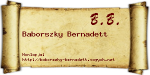 Baborszky Bernadett névjegykártya