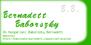 bernadett baborszky business card